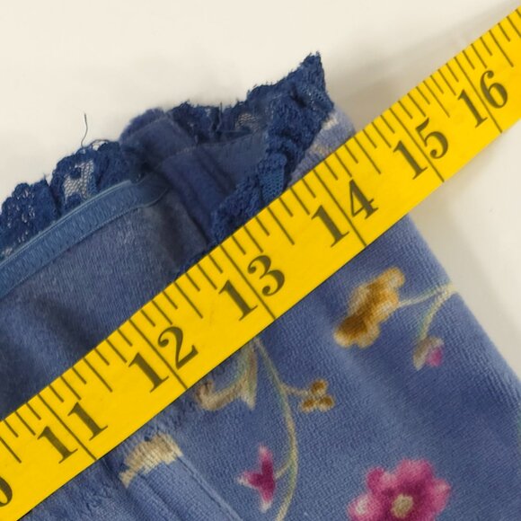 VINTAGE Y2K VICTORIA'S SECRET COUNTRY 36B FLORAL BLUE VELVET BUSTIER CORSET TOP. - Picture 12 of 16
